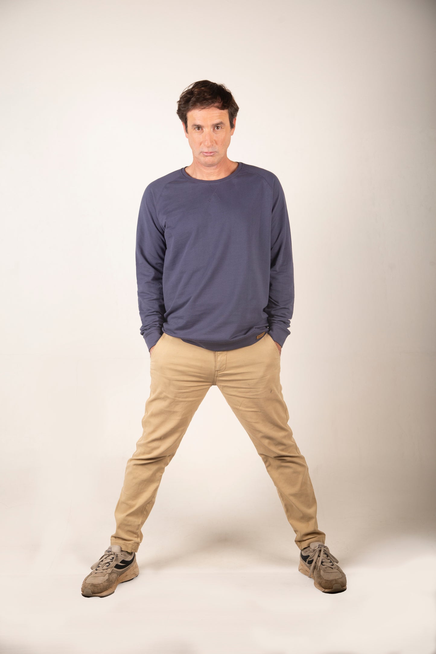 Poleron Azul Oversize Hombre - Tencel, Orgánico, Biodegradable