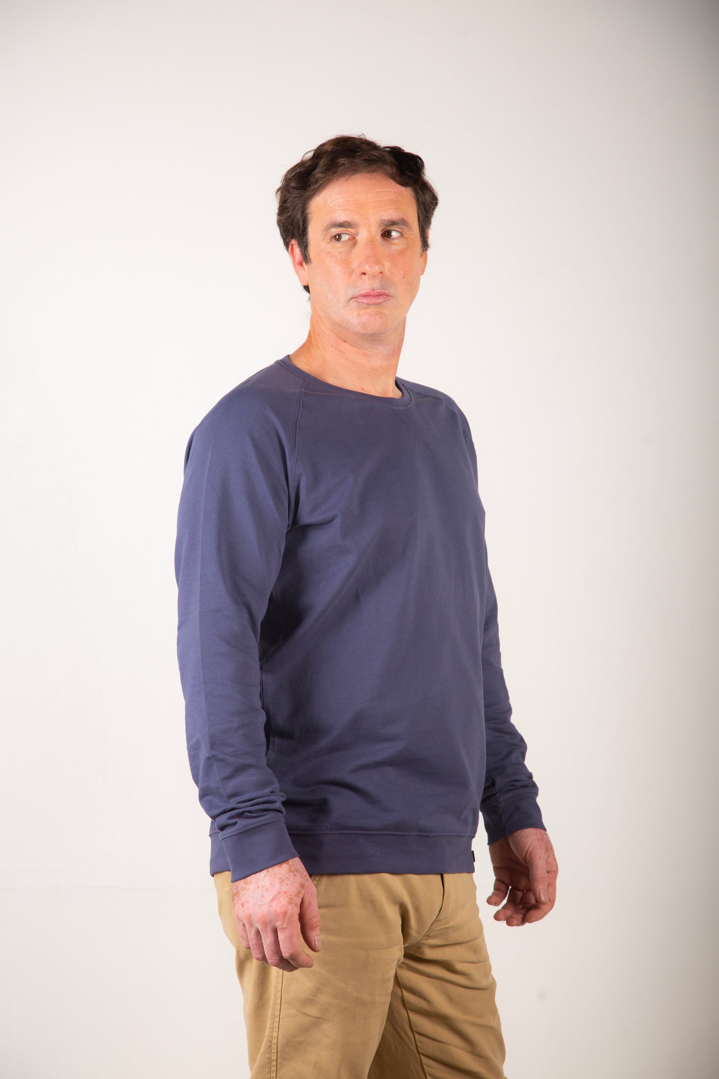 Poleron Azul Oversize Hombre - Tencel, Orgánico, Biodegradable