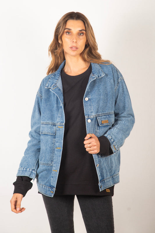 Chaqueta Mujer Oversize - Tencel, Organico, Denim