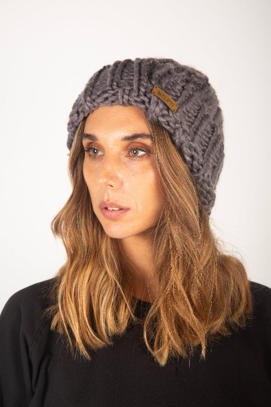 Gorro Lana Gris Tencel