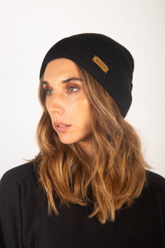 Gorro Beany Negro Tencel
