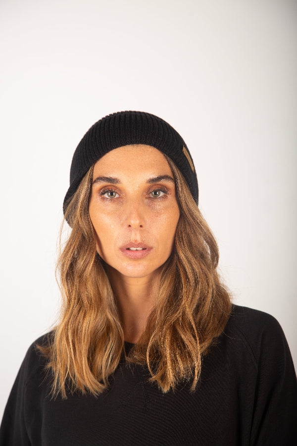 Gorro Beany Negro Tencel