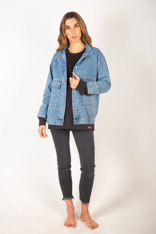 Chaqueta Mujer Oversize - Tencel, Organico, Denim