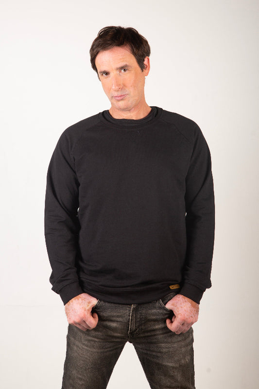 Poleron Negro Oversize Hombre - Tencel, Orgánico, Biodegradable